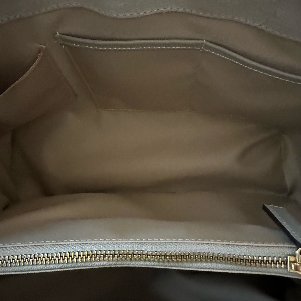 Alberta Di Canio Made in Italy Genuine Leather Grey Satchel Handbag Quiet Luxury - Picture 5 of 12